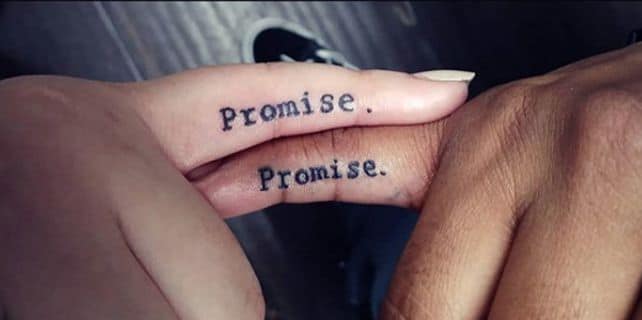 Hình xăm chữ tiếng Anh với nghĩa là lời hứa