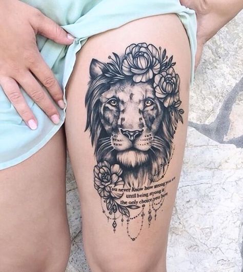 Kiểu tatoo hổ ở đùi đẹp cho nữ