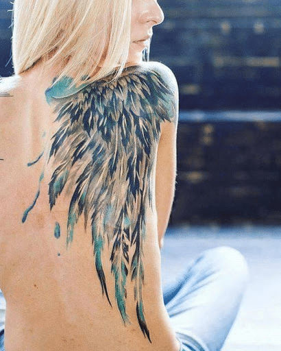 Kiểu tattoo cánh thiên thần nghệ thuật cho con gái