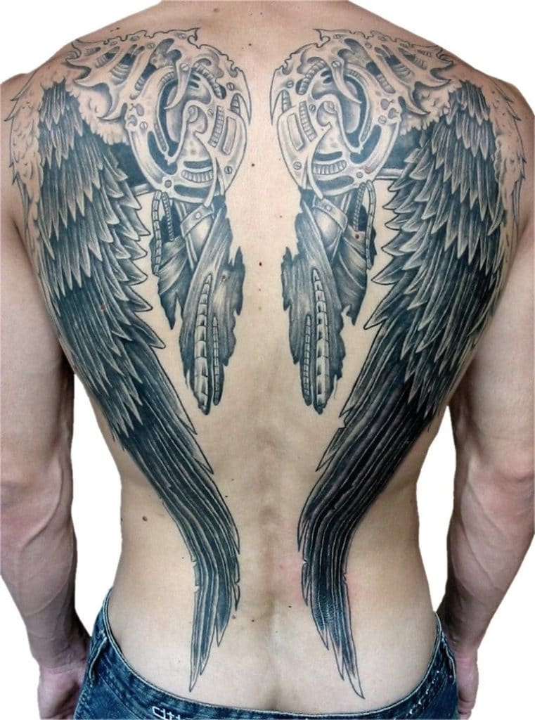 Kiểu tattoo cánh thiên thần ở lưng nghệ thuật
