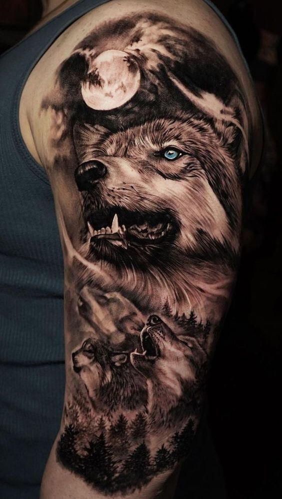 Kiểu tattoo chó sói mạnh mẽ, sắc sảo và cuốn hút nhất