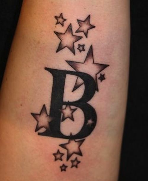 Kiểu tattoo chữ kết hợp ngôi sao