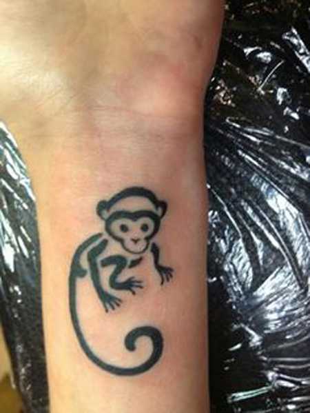 Kiểu tattoo chú khỉ mini cách điệu đẹp