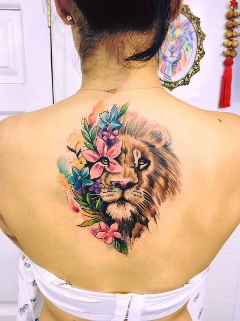 Kiểu tattoo cung sư tử đẹp cho nữ