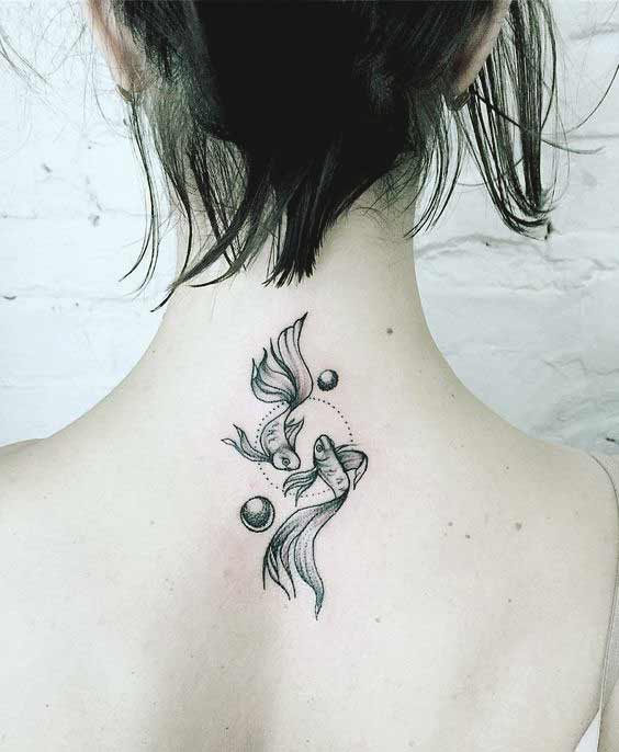 Kiểu tattoo đơn giản cho nữ thuộc cung song ngư