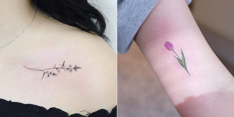 Kiểu tattoo hoa nhỏ cho con gái