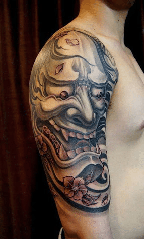 Kiểu tattoo mặt quỷ Oni xăm ở bắp tay