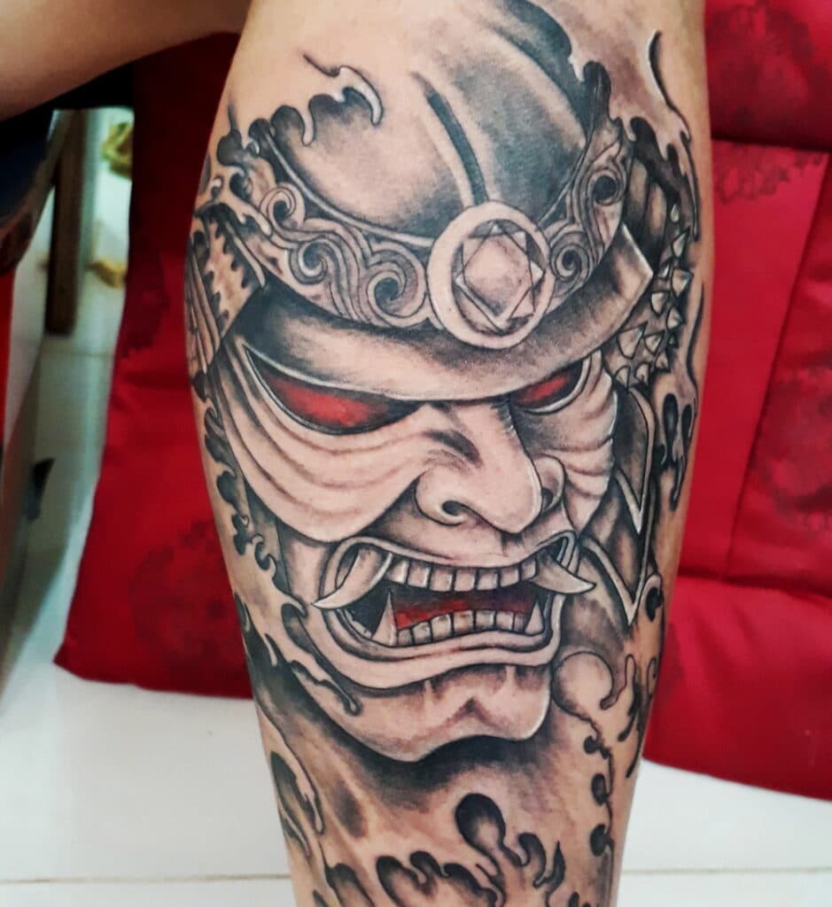 Kiểu tattoo samurai mặt mũi quỷ hấp dẫn từng ánh nhìn