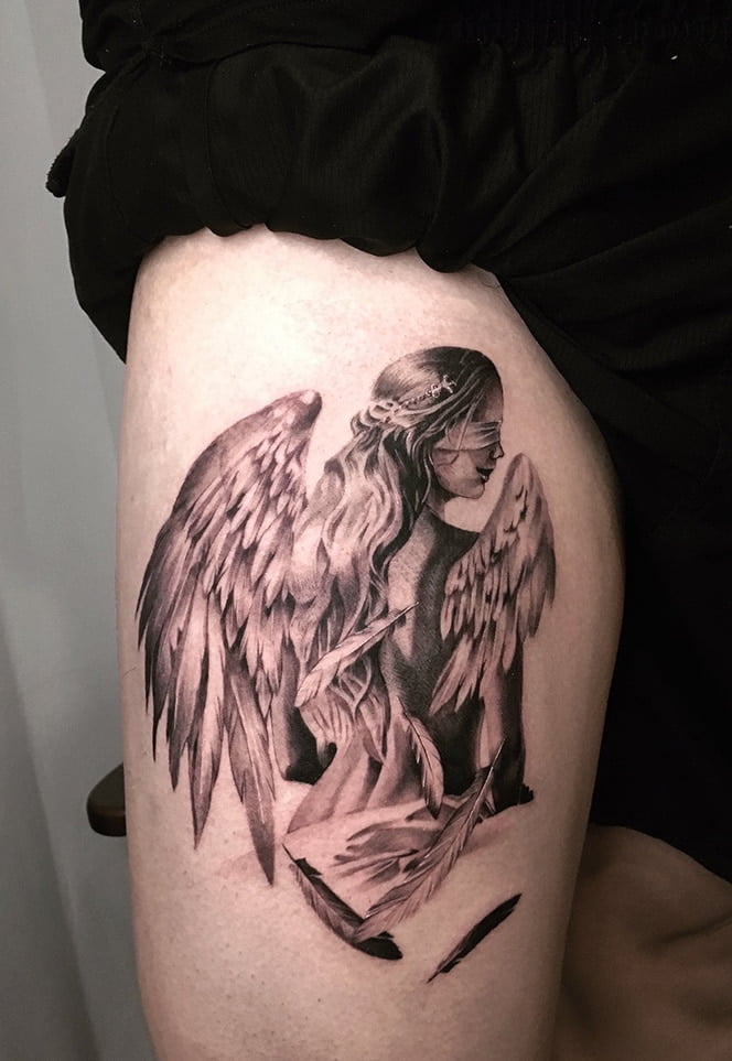 Kiểu tattoo thiên thần gãy cánh mang ý nghĩa buồn