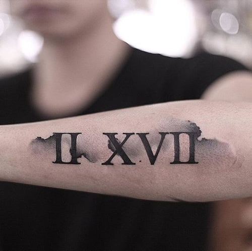 Mẫu tatoo số la mã ở tay