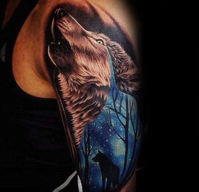 Mẫu tattoo chó sói đẹp xuất sắc