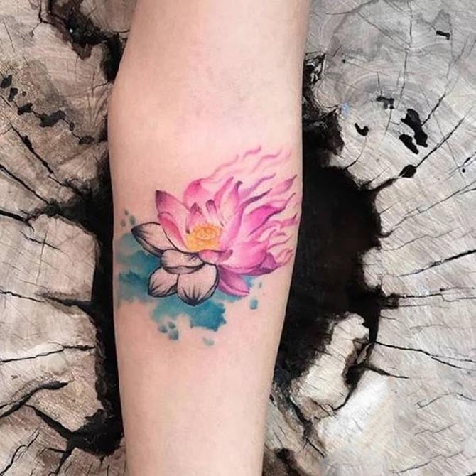 Mẫu tattoo hoa sen tuyệt đẹp cho người mệnh kim