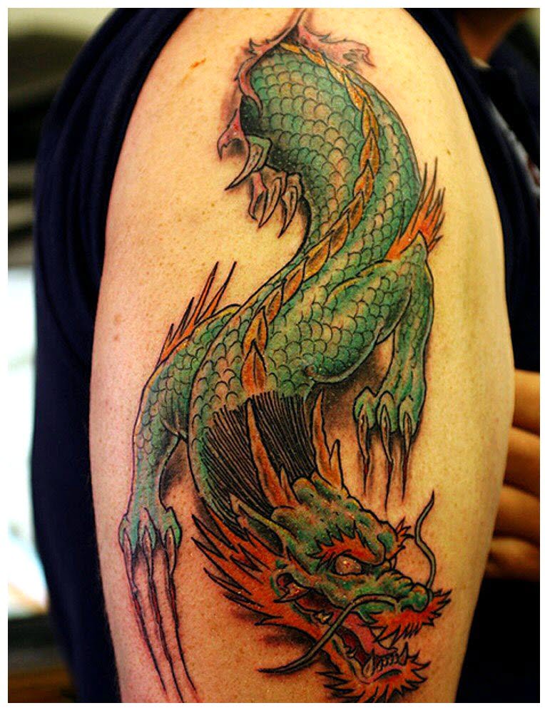 Mẫu tattoo rồng xanh 3d tuyệt đẹp