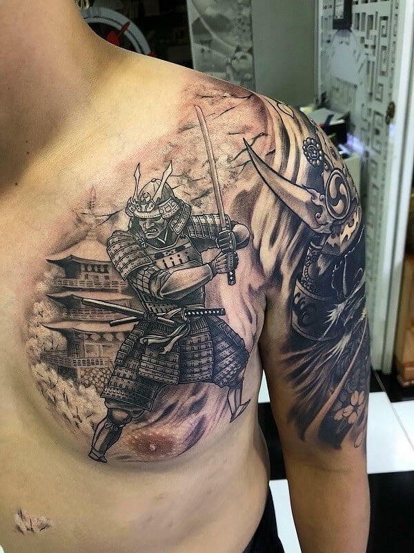 Mẫu tattoo samurai đẹp mắt mang đến con cái trai