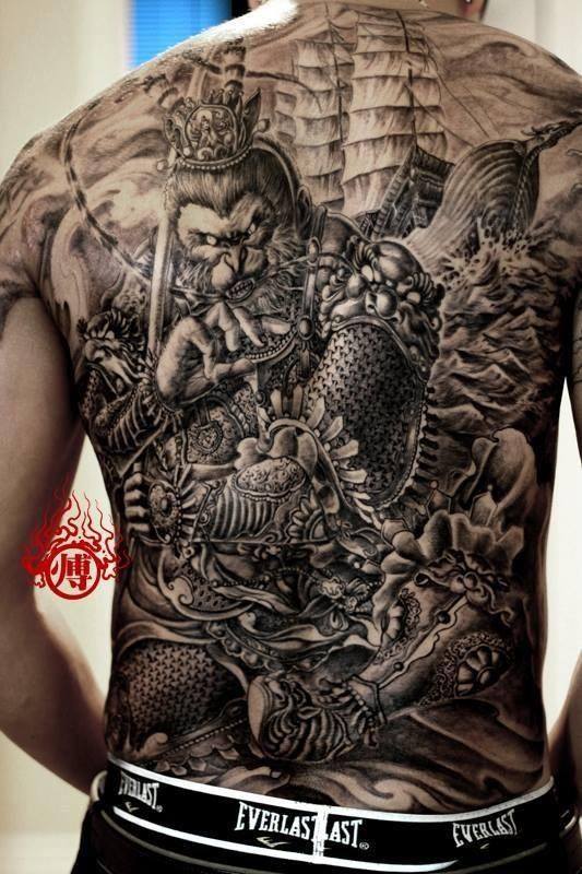 Mẫu tattoo tề thiên đại thánh đại náo thiên cung chất
