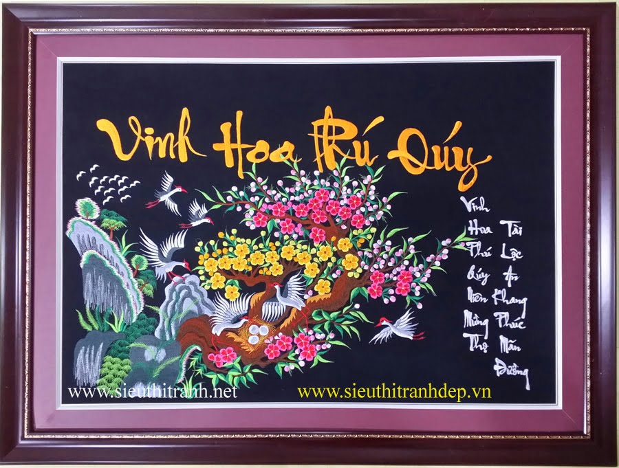 Mẫu tranh chữ Vinh Hoa Phú Qúy đẹp nhất