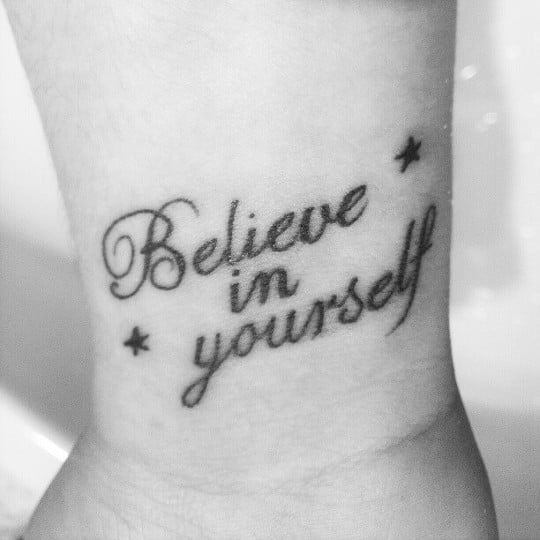 2 x Believe in Yourself Dont Lose Hope Lettering  Temporary Body Tattoo  2 765643858318  eBay