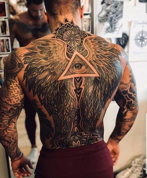 Mời bạn tham khảo mẫu tattoo cánh thiên thần sau lưng cho nam giới