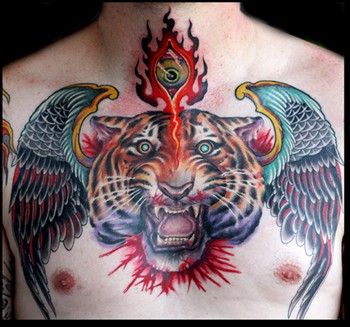 Quyền lực và sức mạnh với tattoo hổ có cánh