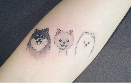 Tattoo 3 chú chó đáng yêu hết nấc