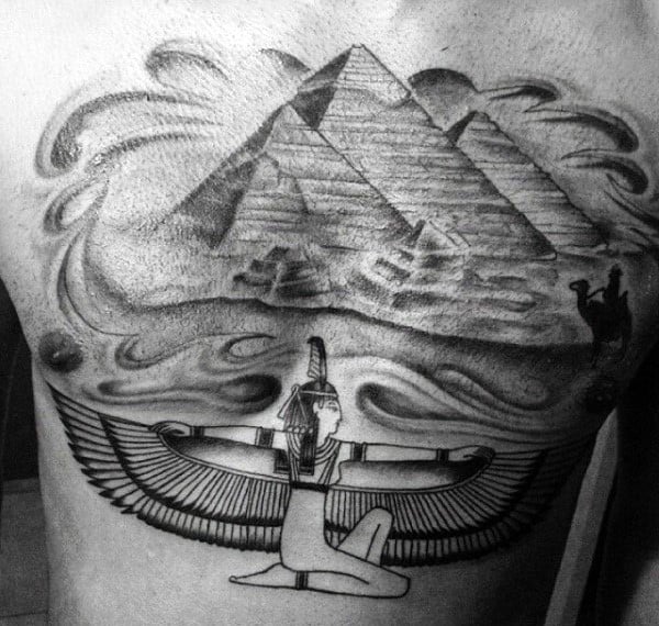 Tattoo Kim tự tháp Ai cập ấn tượng