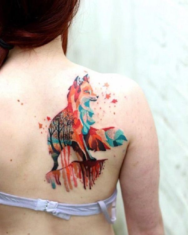 Tattoo cáo đẹp phía sau lưng