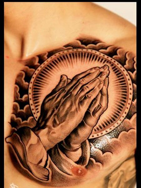 Tattoo chắp tay cầu nguyện đặc sắc
