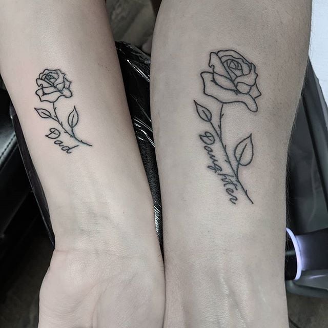 Tattoo chữ cha và con gái