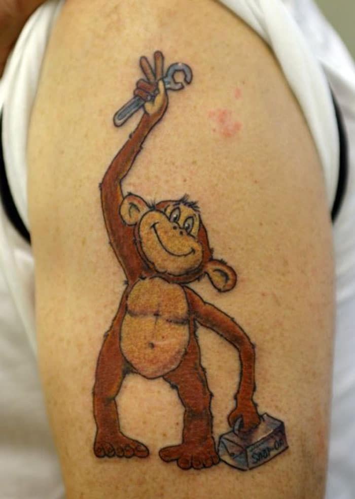 Tattoo chú khỉ vàng