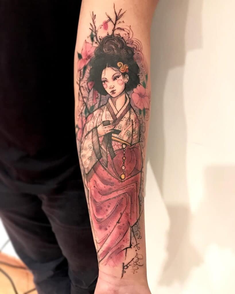 ĐÔI NÉT VỀ Ý NGHĨA HÌNH XĂM CÔ GÁI NHẬT  GEISHA  TATTOO GÀ