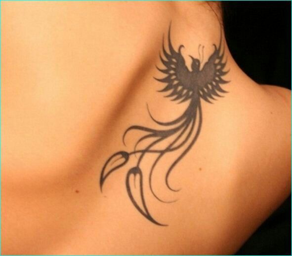 Tattoo con chim phượng hoàng đẹp nhỏ