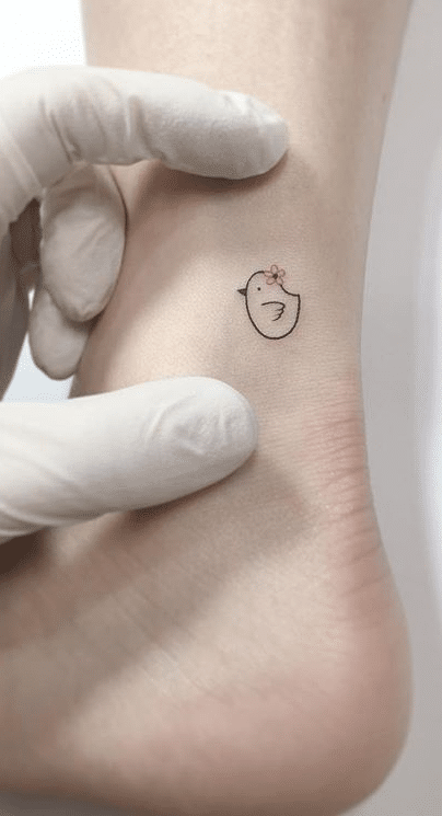 Tattoo con gà mini nhỏ xíu cho nữ