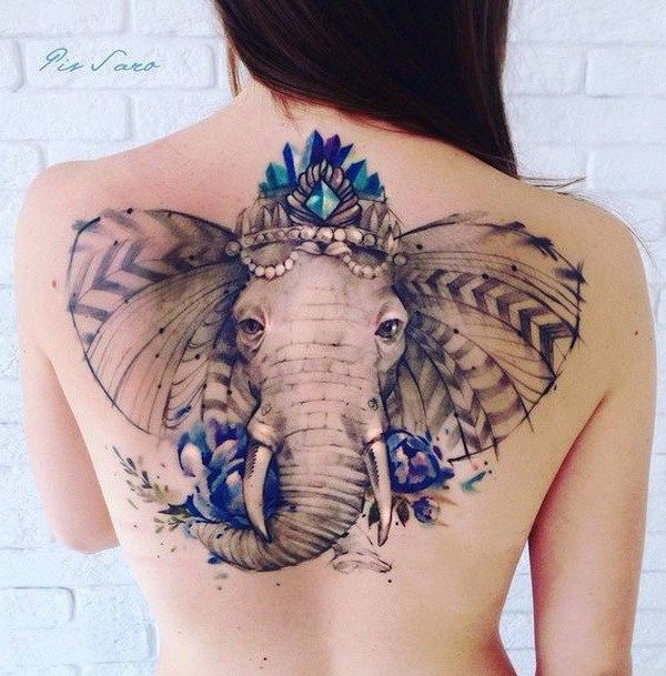 Tattoo con voi đẹp sau lưng nữ