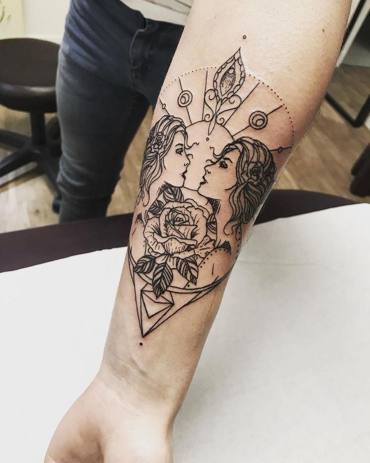 Tattoo cung Song Tử trên tay nữ đẹp