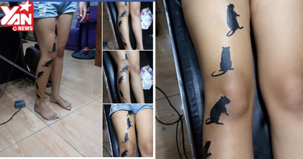 Tattoo đàn chuột chui vào hang gây sốt