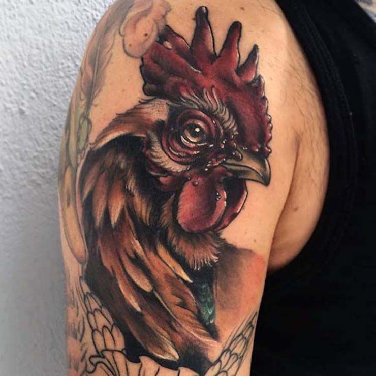 Tattoo gà trống cho nam