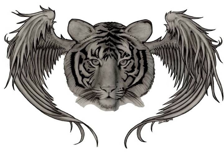 Tattoo hổ có cánh xăm bằng màu mực trắng trông sẽ rất tuyệt đấy