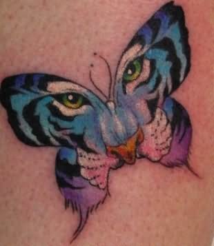 Tattoo hổ và cánh bướm nhỏ mini