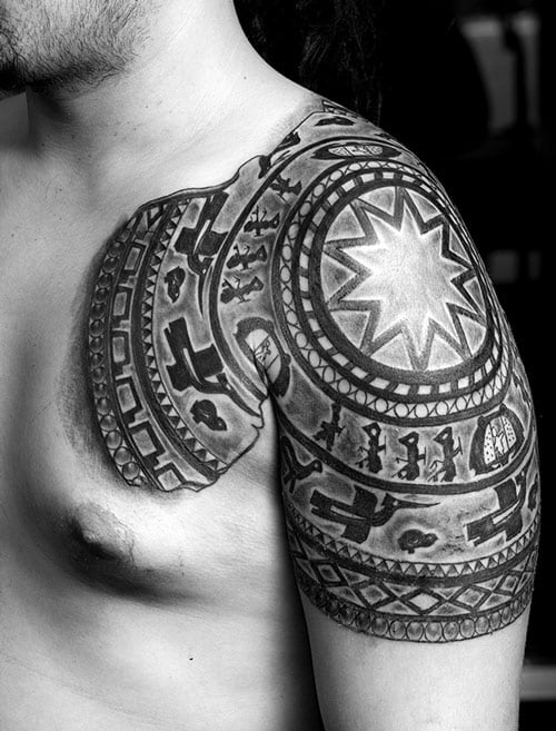 Tattoo hoa văn trống đồng đẹp mê mẩn