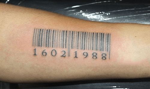 Tattoo mã vạch theo ngày tháng năm sinh chất