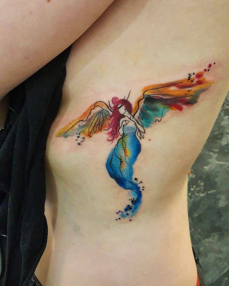 Tattoo nàng tiên cá có cánh ai nhìn cũng thích