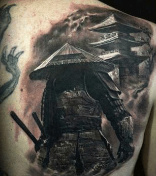 Tattoo samurai sau sống lưng cuốn hút