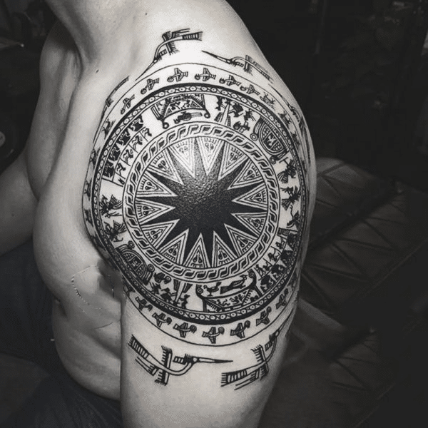 Tattoo trống đồng đông sơn chất ngầu