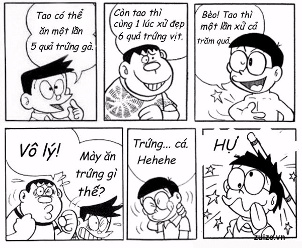 Thánh Nobita 1 lần ăn 100 quả trứng