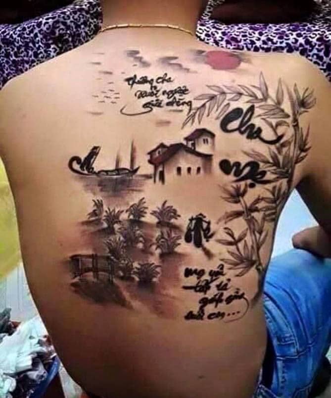 Tình cảm cha mẹ dành cho con được khắc họa qua mẫu tattoo đẹp