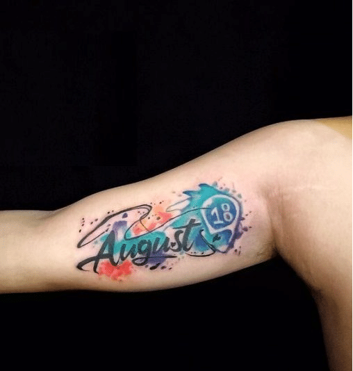 Xăm tattoo chữ kết hợp màu nước xuất sắc