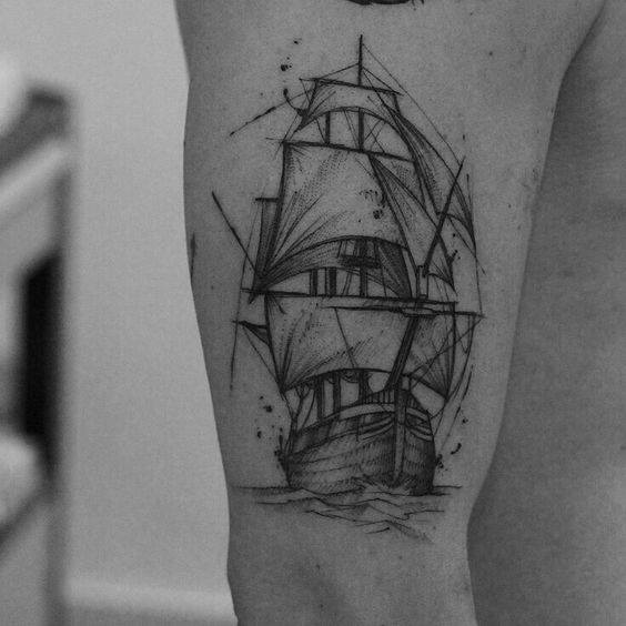 Xăm tattoo thuyền nhỏ