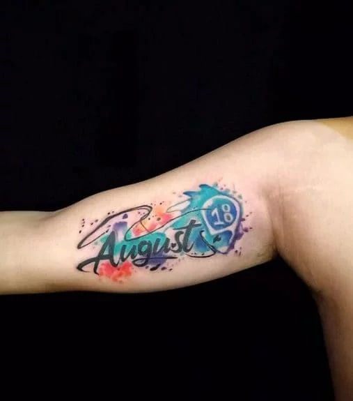 mẫu tattoo chữ đẹp ở bắp tay trong nam