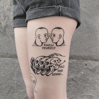 mẫu tattoo hài hước nhỏ ở chân