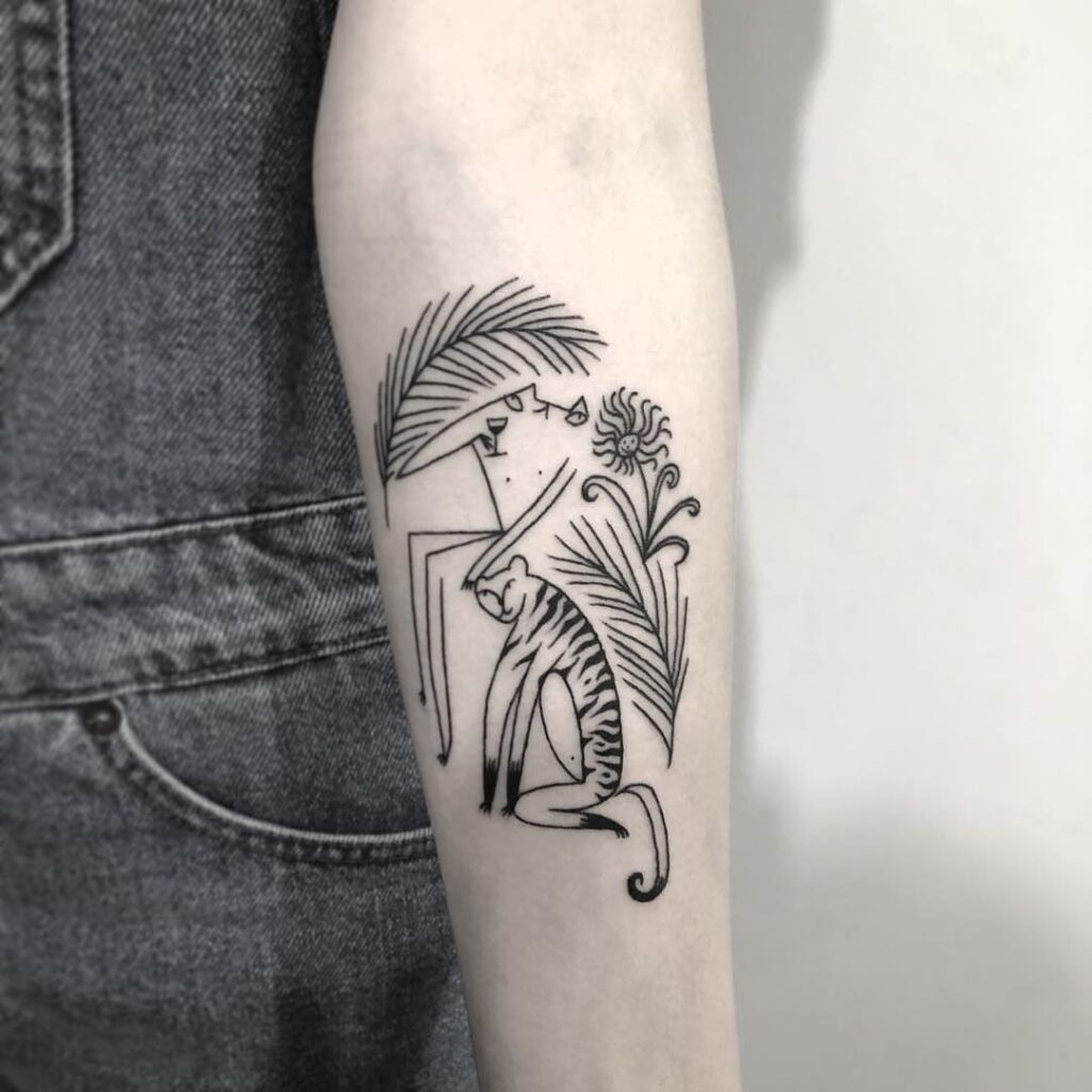 mẫu tattoo hình con hổ hài